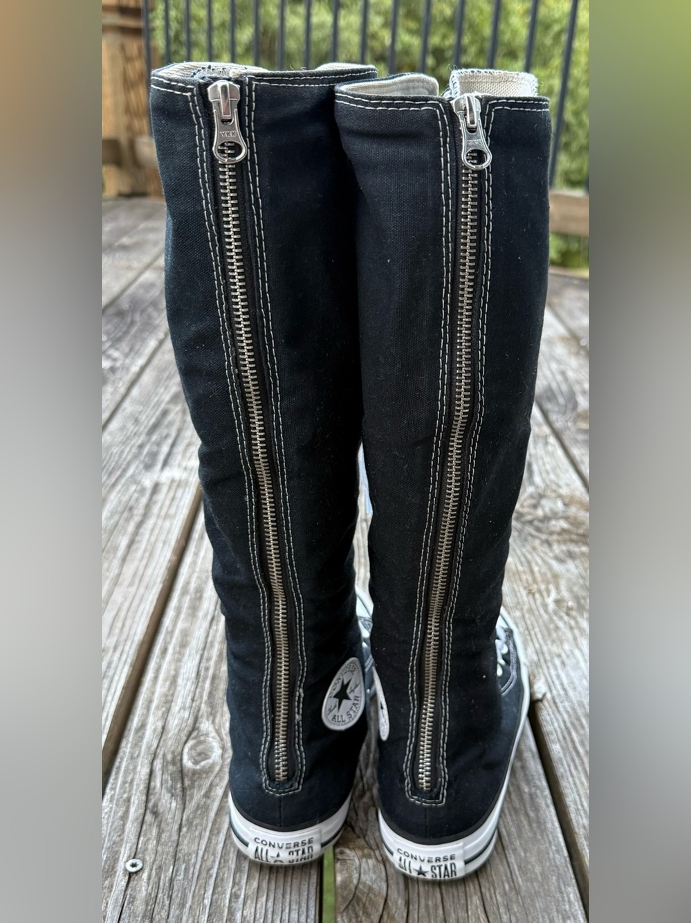 Converse Chuck Taylor All Star XXHi Knee High Tall Sneakers Black White Womens 6 - Picture 3 of 5